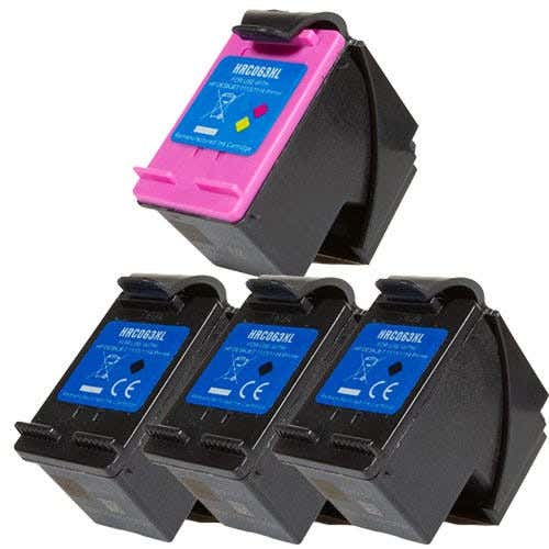 HP 63XL Remanufactured High Yield Ink Cartridge 4-Pack